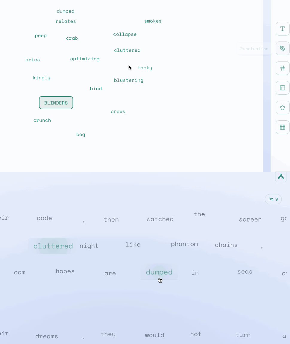 POiT: words connecting worlds